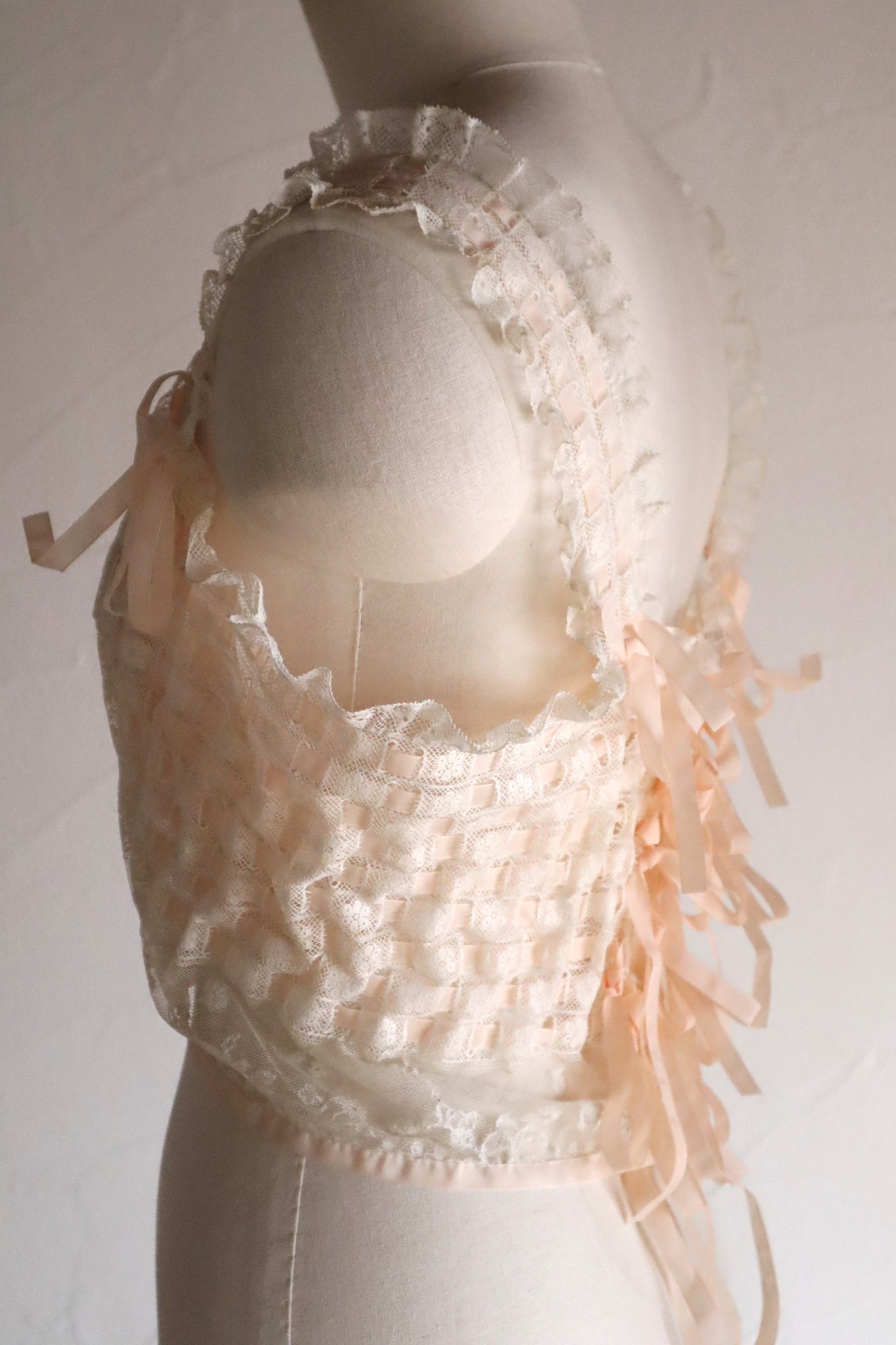 Artisan-Made Antique French Lace Corset Cover (Reproduction)