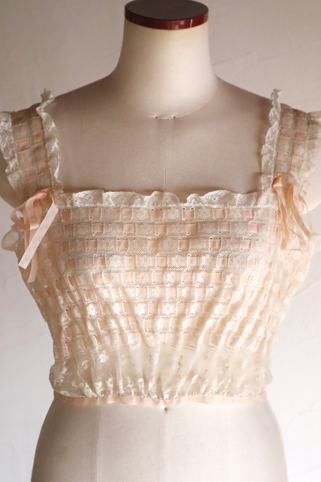 Artisan-Made Antique French Lace Corset Cover (Reproduction)