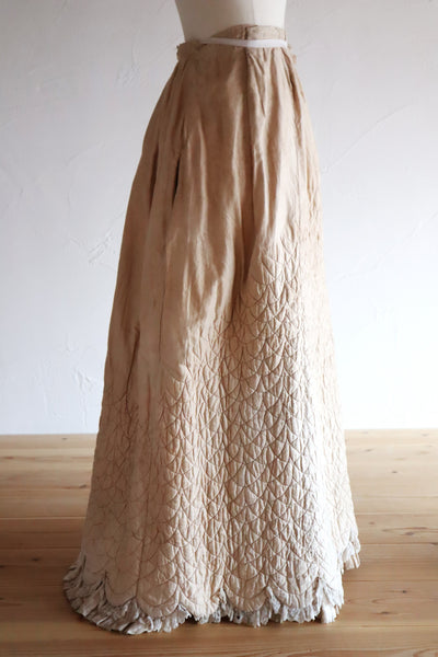 1870s–1880s Victorian Quilted Cotton Petticoat