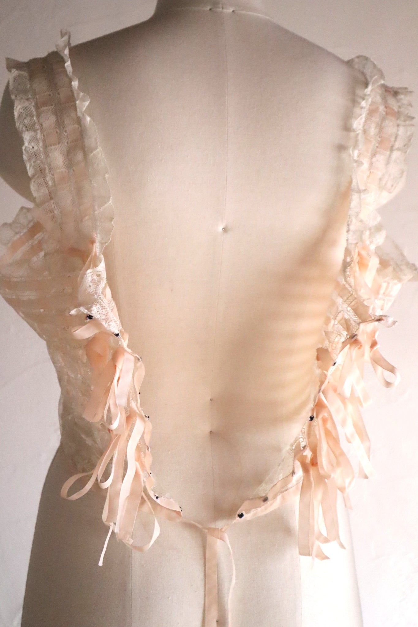 Artisan-Made Antique French Lace Corset Cover (Reproduction)