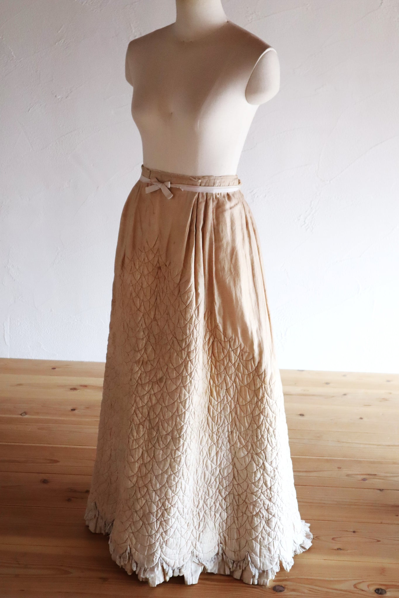 1870s–1880s Victorian Quilted Cotton Petticoat