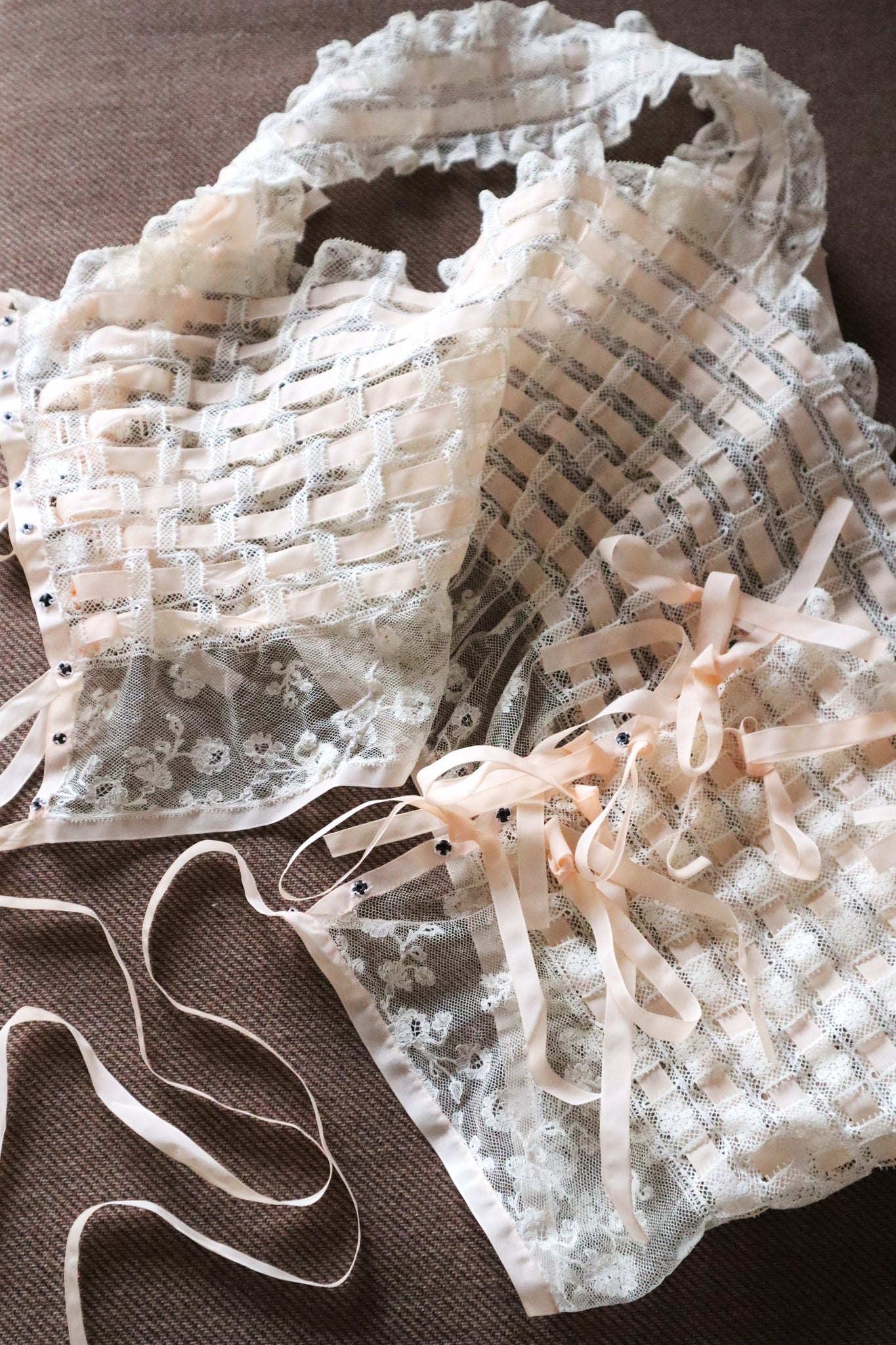 Artisan-Made Antique French Lace Corset Cover (Reproduction)