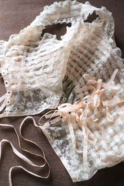 Artisan-Made Antique French Lace Corset Cover (Reproduction)