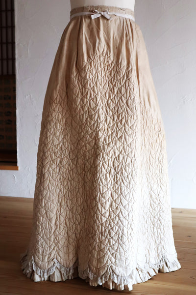 1870s–1880s Victorian Quilted Cotton Petticoat
