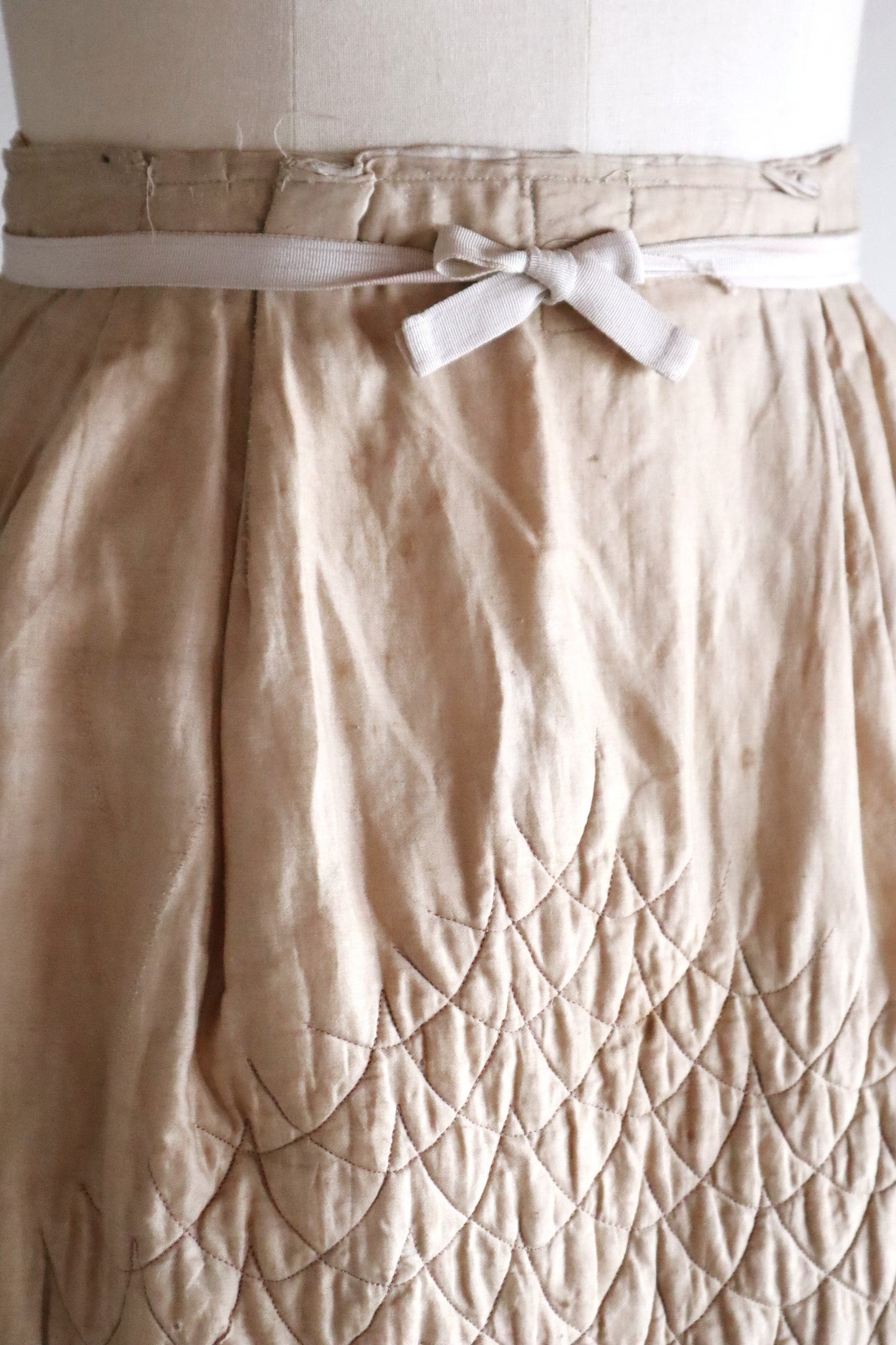 1870s–1880s Victorian Quilted Cotton Petticoat