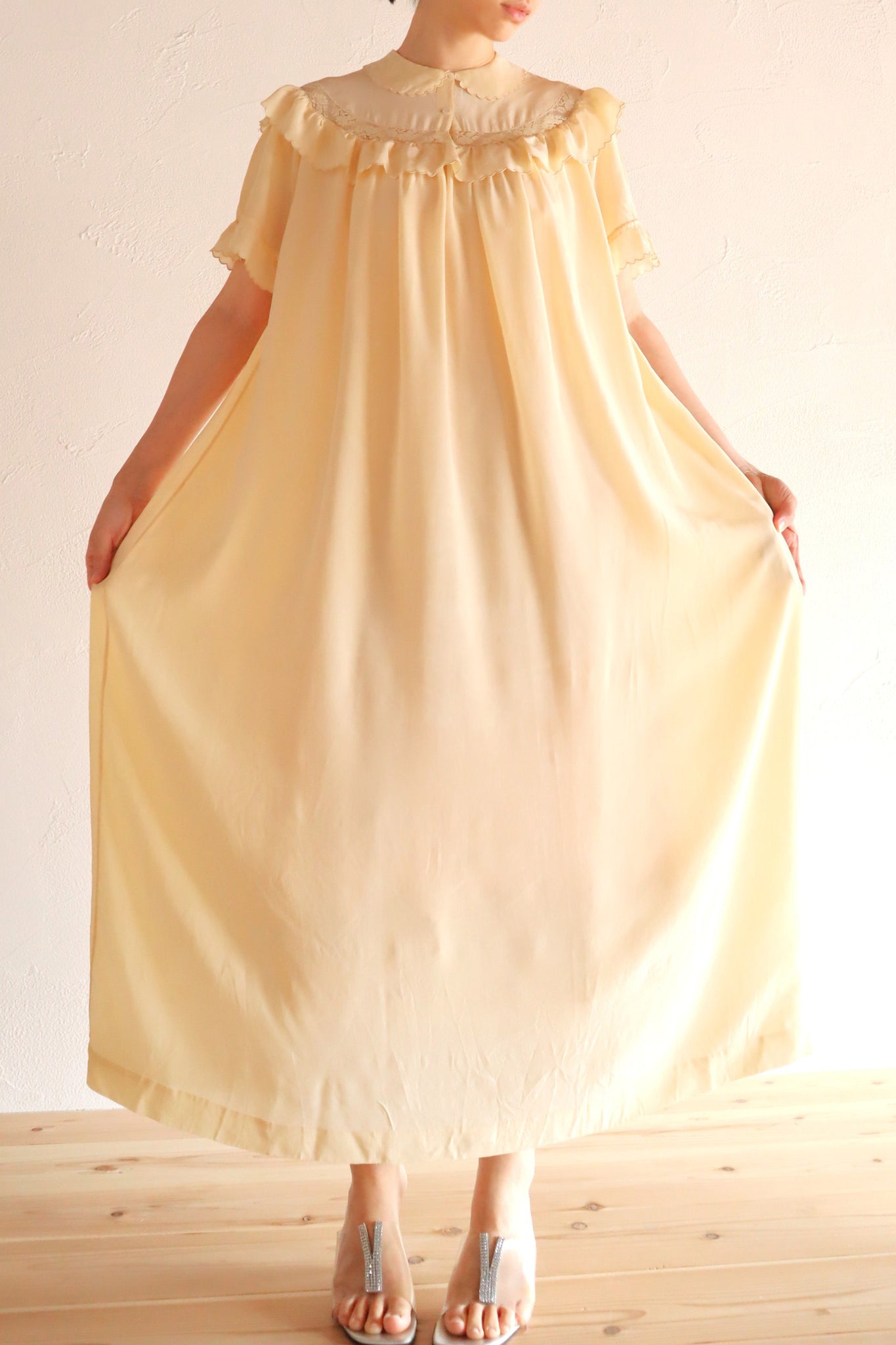 1930s Cream Silk Dress