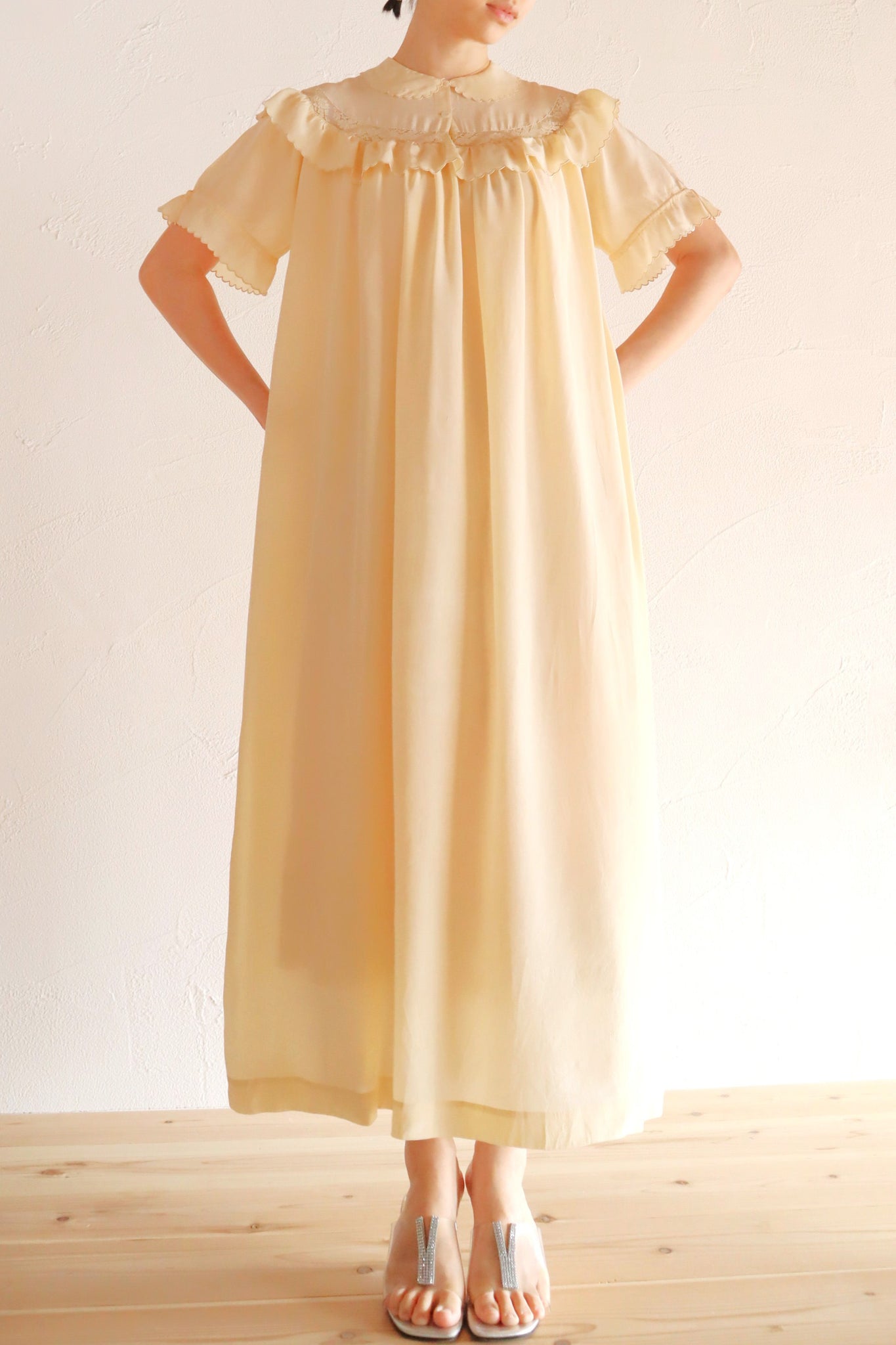 1930s Cream Silk Dress