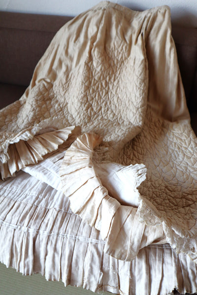 1870s–1880s Victorian Quilted Cotton Petticoat