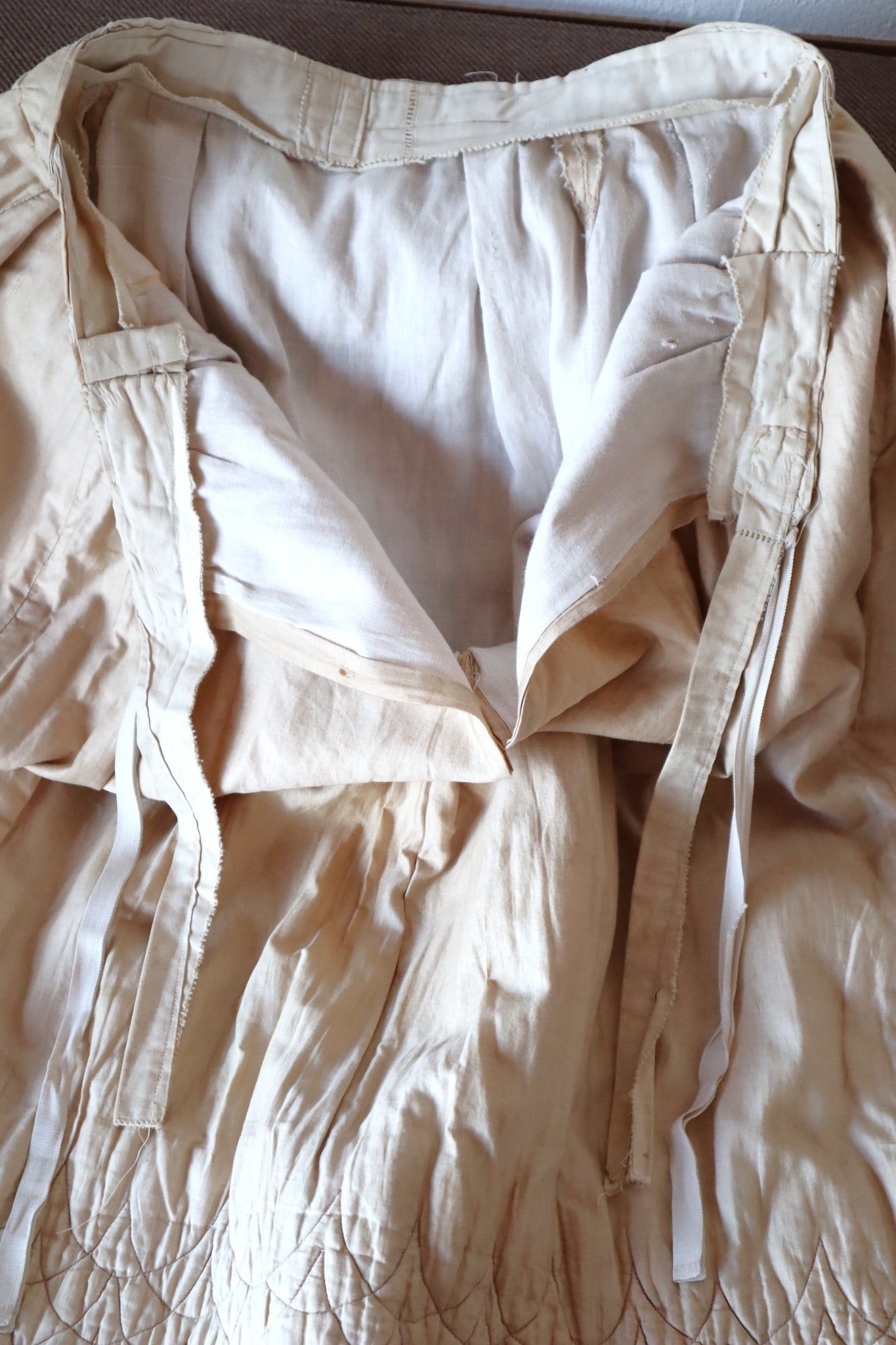 1870s–1880s Victorian Quilted Cotton Petticoat