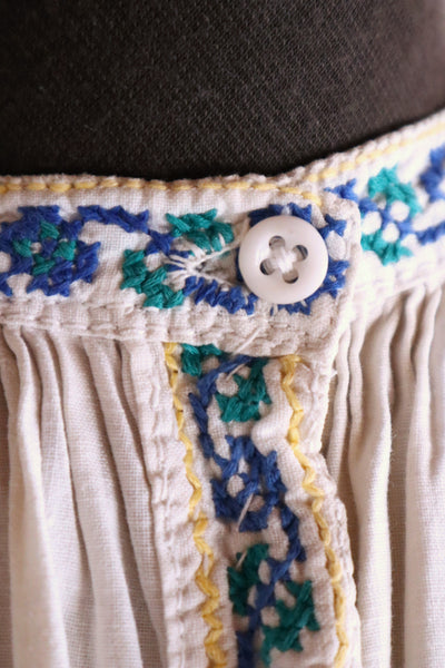1920s Ukrainian Hand-Embroidered Cotton Sorochka Dress