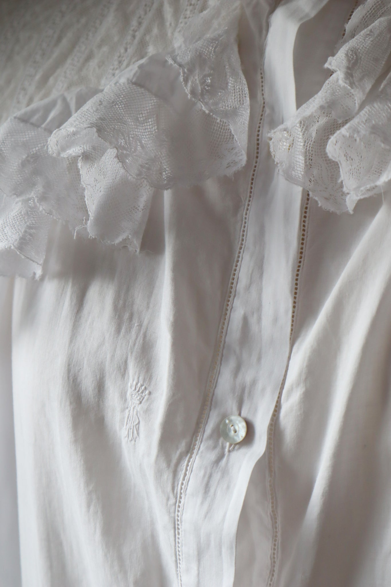 1900s Crown Monogram Embroidered Dress