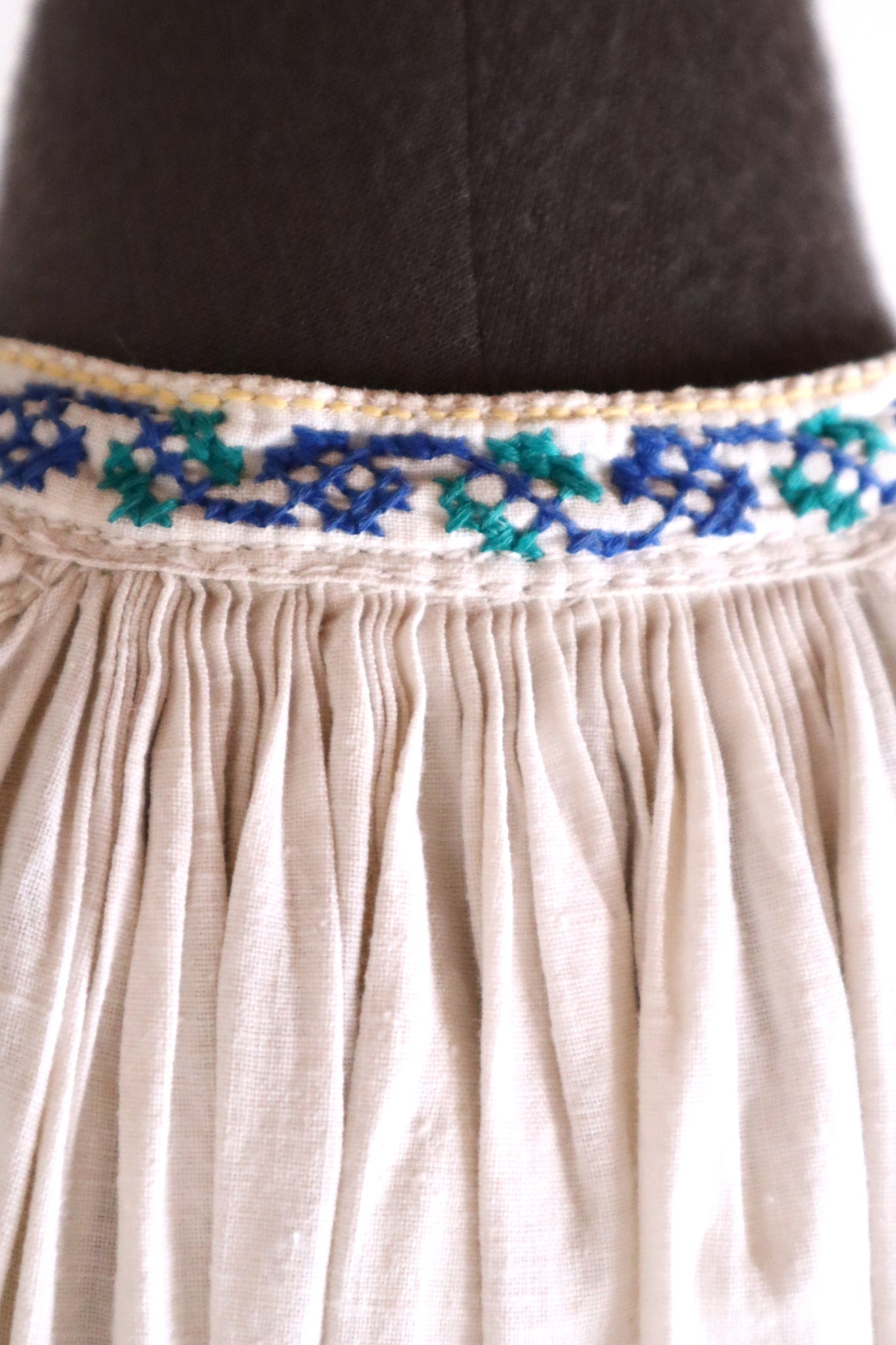 1920s Ukrainian Hand-Embroidered Cotton Sorochka Dress