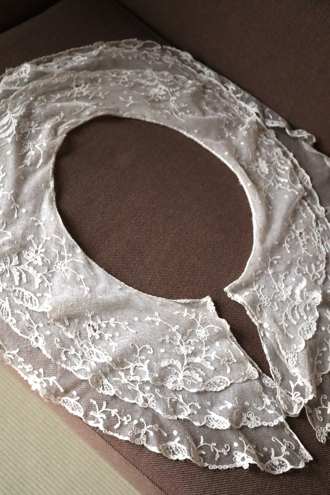 1900s Edwardian English Tambour Lace Yoke