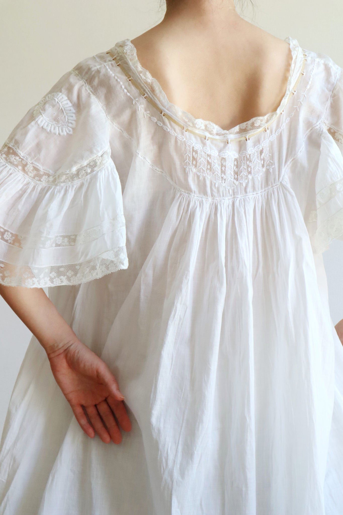 1900s Bell Sleeve Edwardian Nightgown