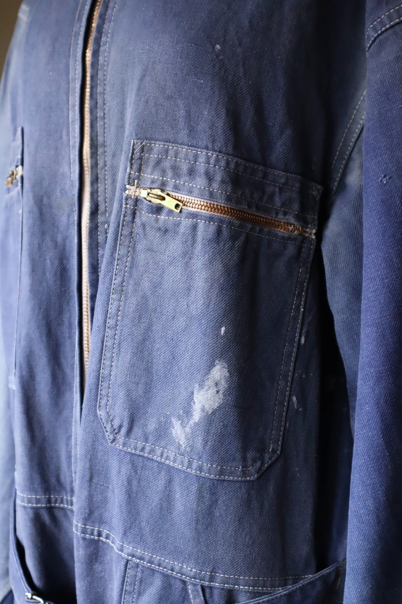 1940s French Indigo Work Coverall