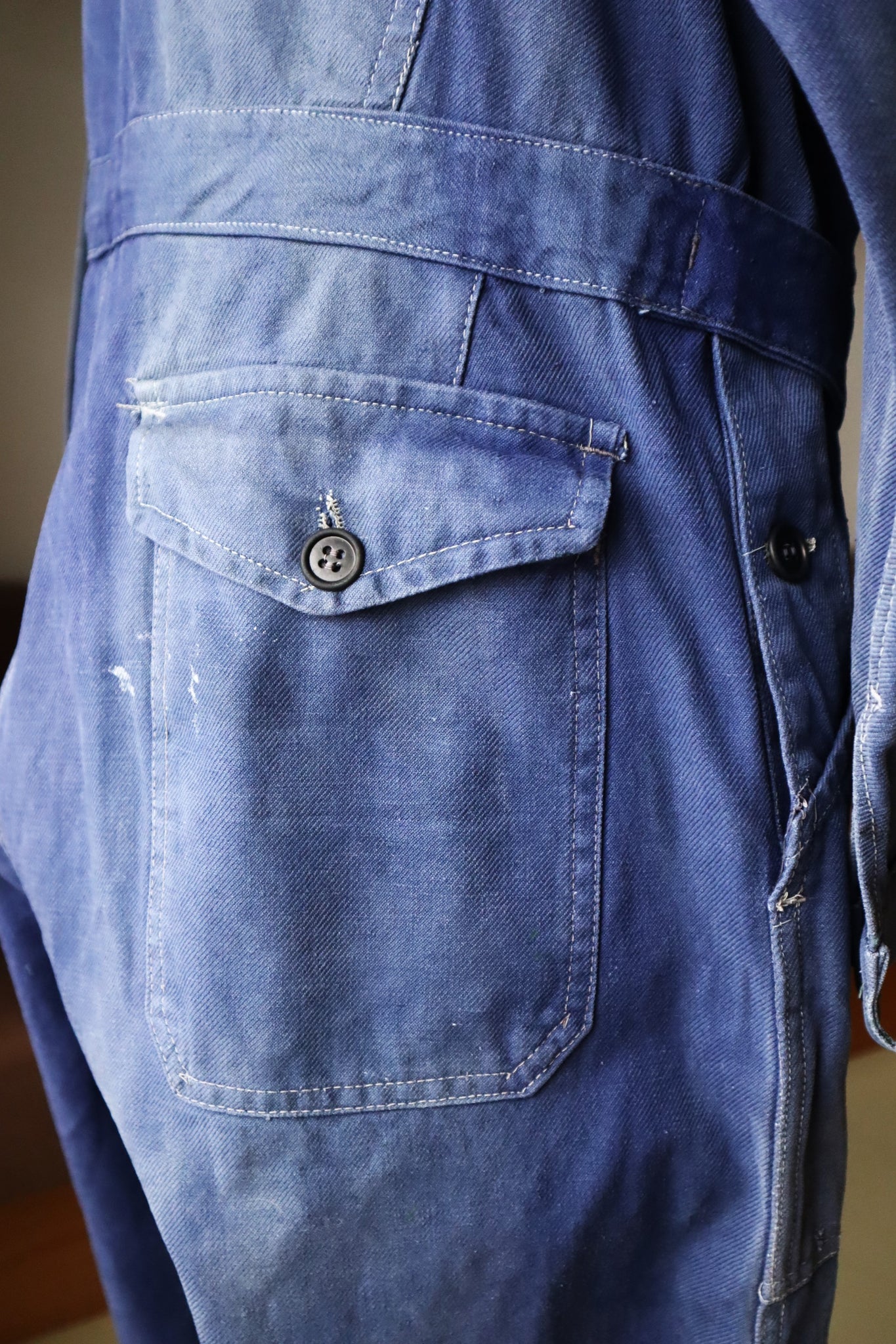 1940s French Indigo Work Coverall