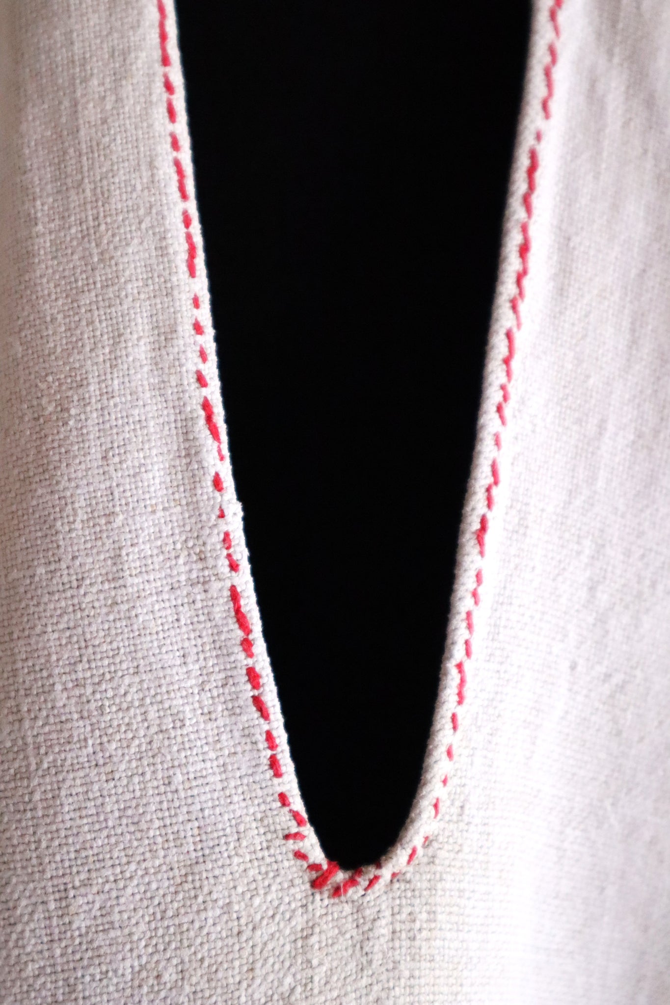 1890s–1910s Ukrainian Hand-Embroidered Homespun Linen Folk Dress