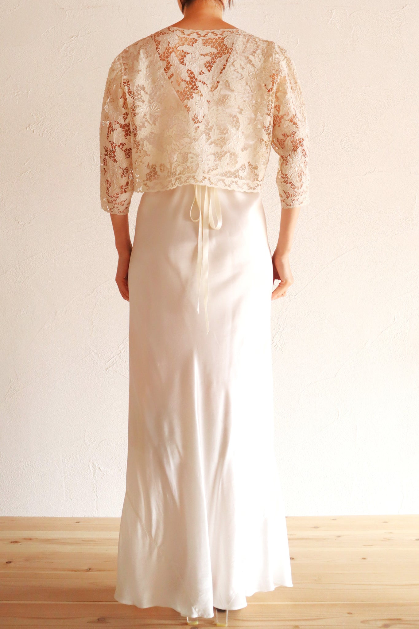60s Embroidery Cutwork Lace Jacket