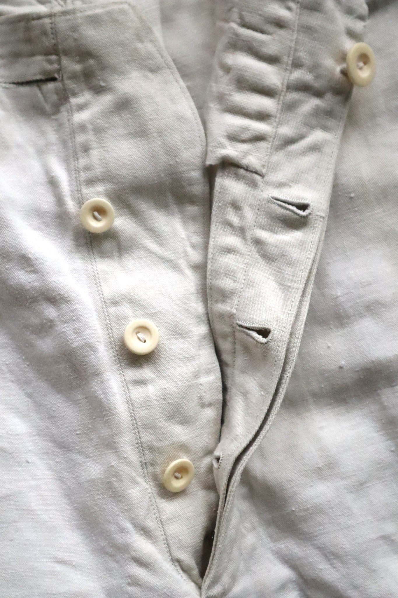 1920s French White Work Trousers - Paris Back Cinch