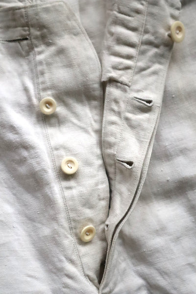 1920s French White Work Trousers - Paris Back Cinch
