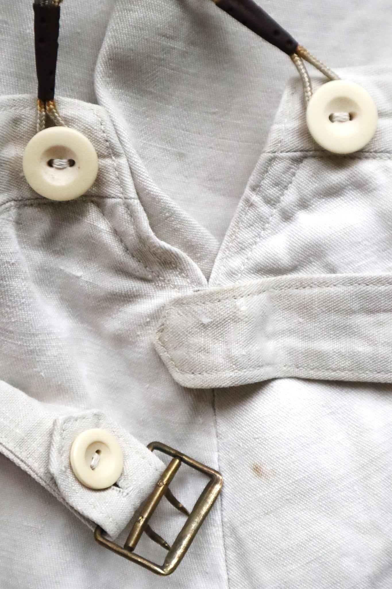 1920s French White Work Trousers - Paris Back Cinch