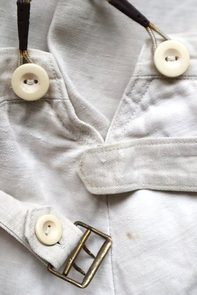 1920s French White Work Trousers - Paris Back Cinch
