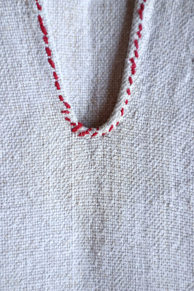 1890s–1910s Ukrainian Hand-Embroidered Homespun Linen Folk Dress