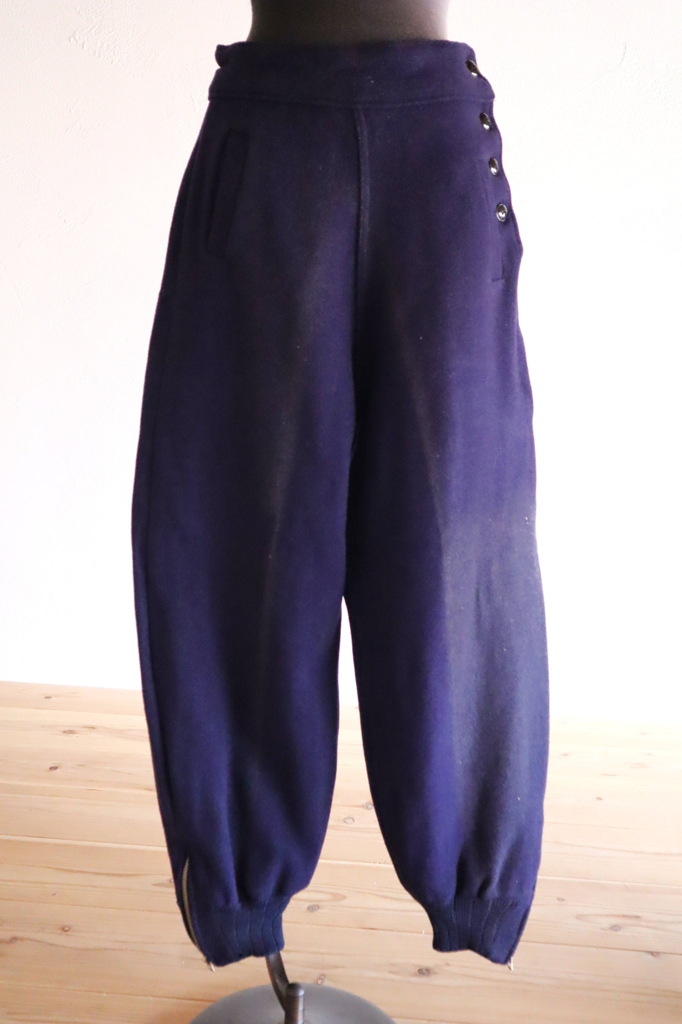 Late 1930s Navy Wool Balloon Pants