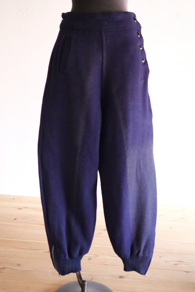 Late 1930s Navy Wool Balloon Pants