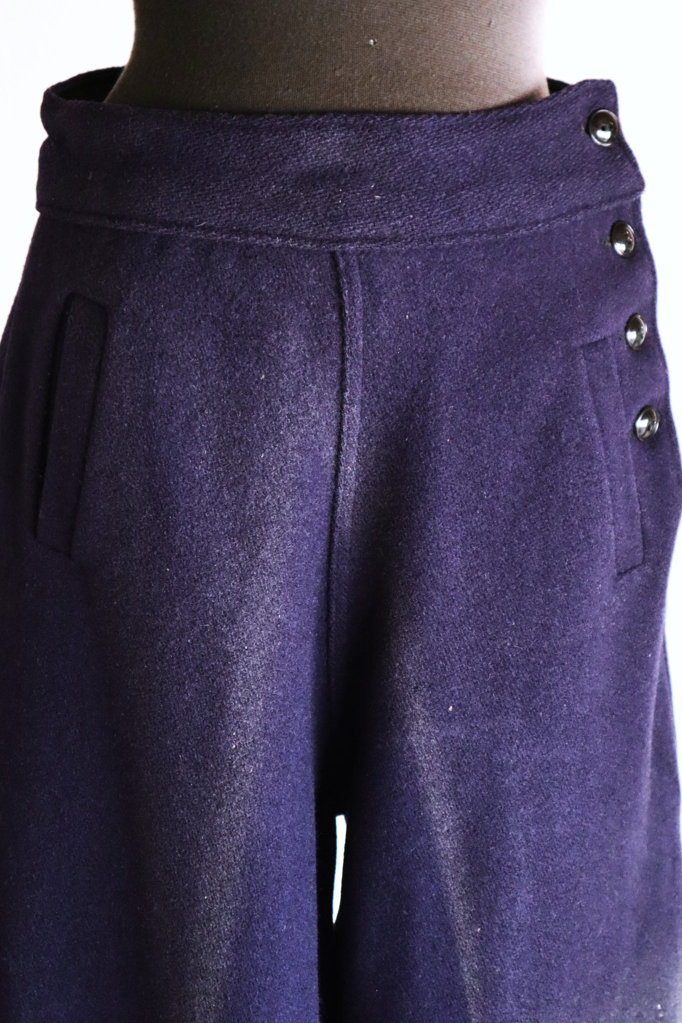 Late 1930s Navy Wool Balloon Pants