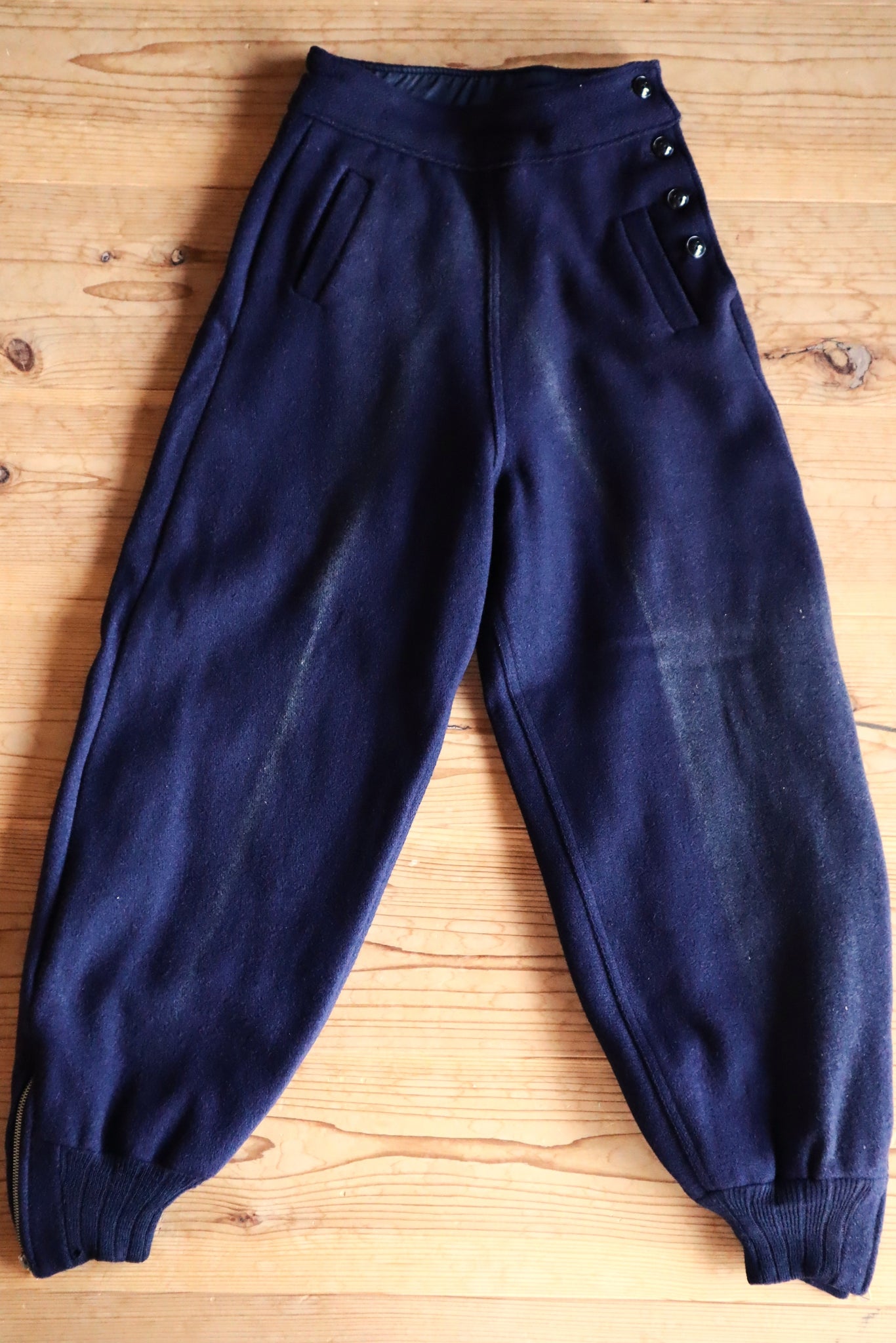 Late 1930s Navy Wool Balloon Pants