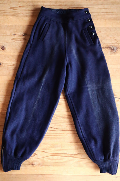 Late 1930s Navy Wool Balloon Pants