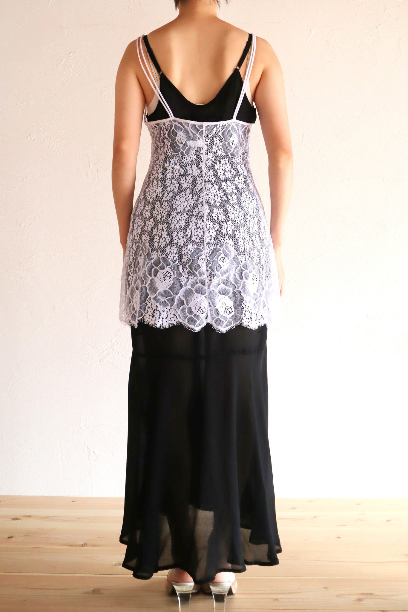 80s White Sheer Lace Camisole