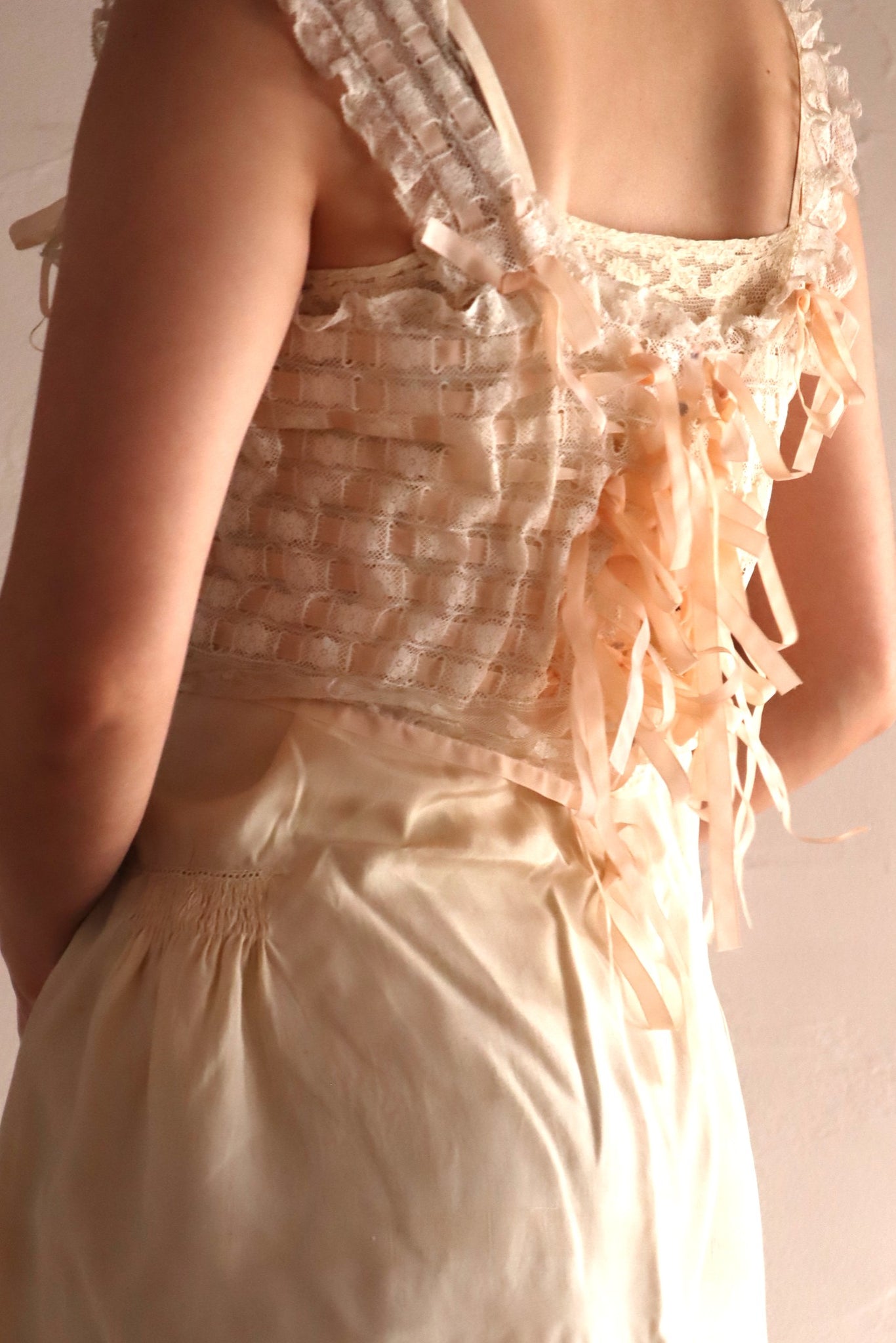 Artisan-Made Antique French Lace Corset Cover (Reproduction)