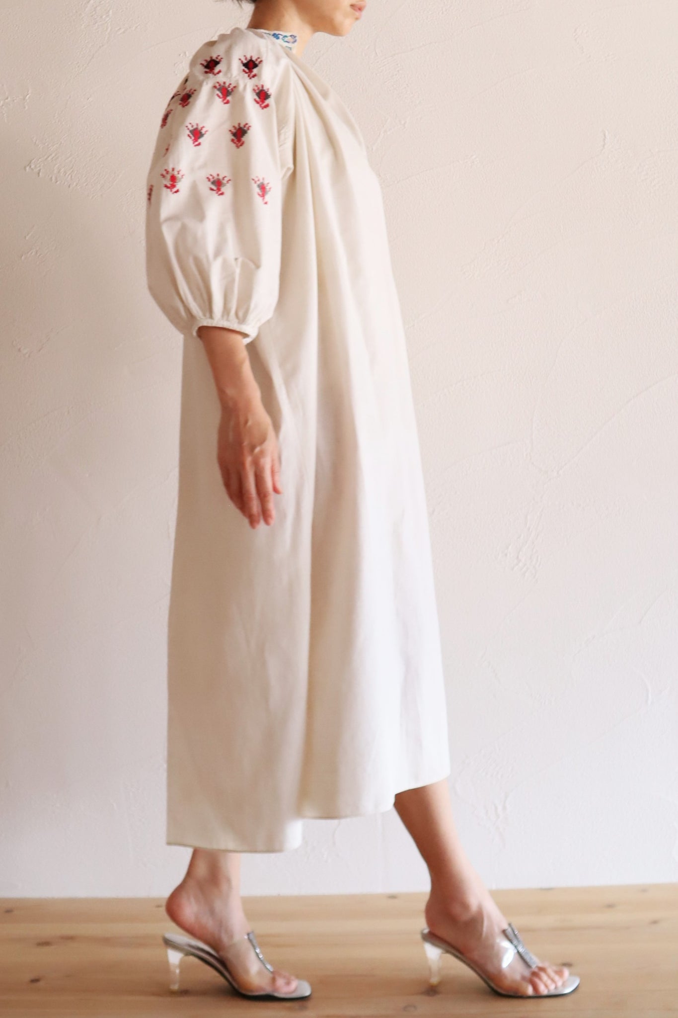 1920s Ukrainian Hand-Embroidered Cotton Sorochka Dress