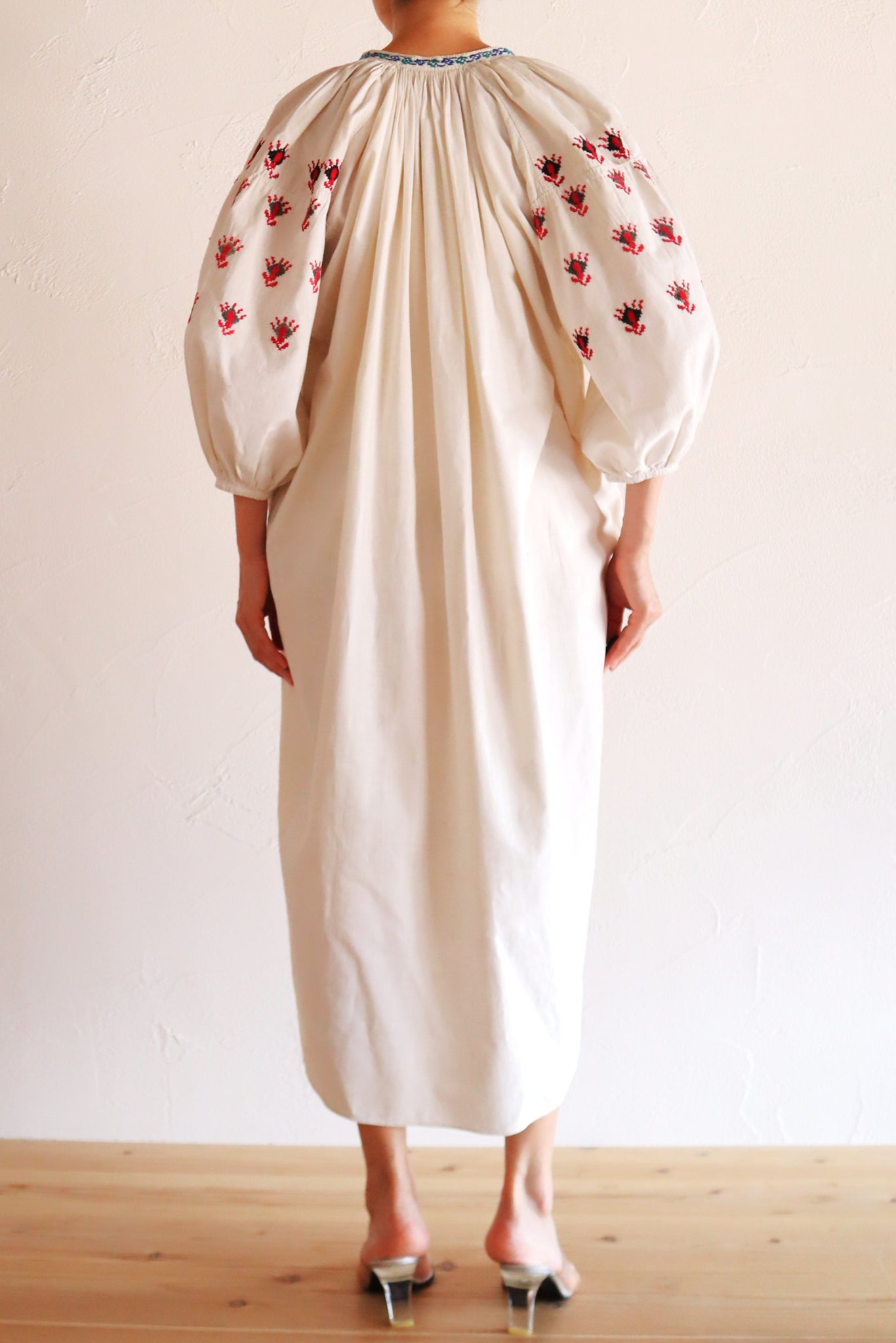 1920s Ukrainian Hand-Embroidered Cotton Sorochka Dress