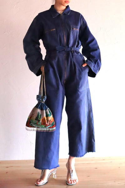 1940s French Indigo Work Coverall