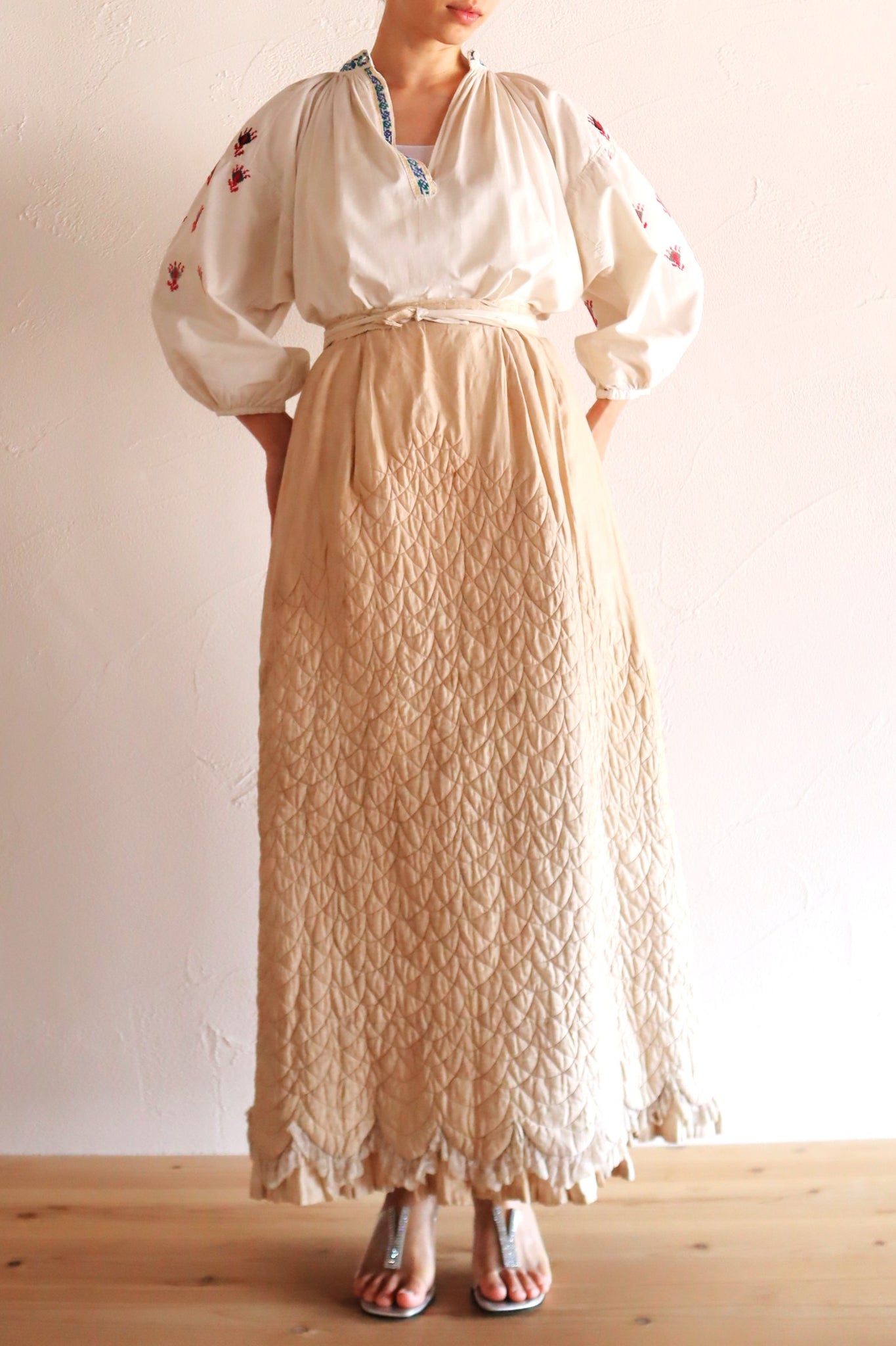 1870s–1880s Victorian Quilted Cotton Petticoat