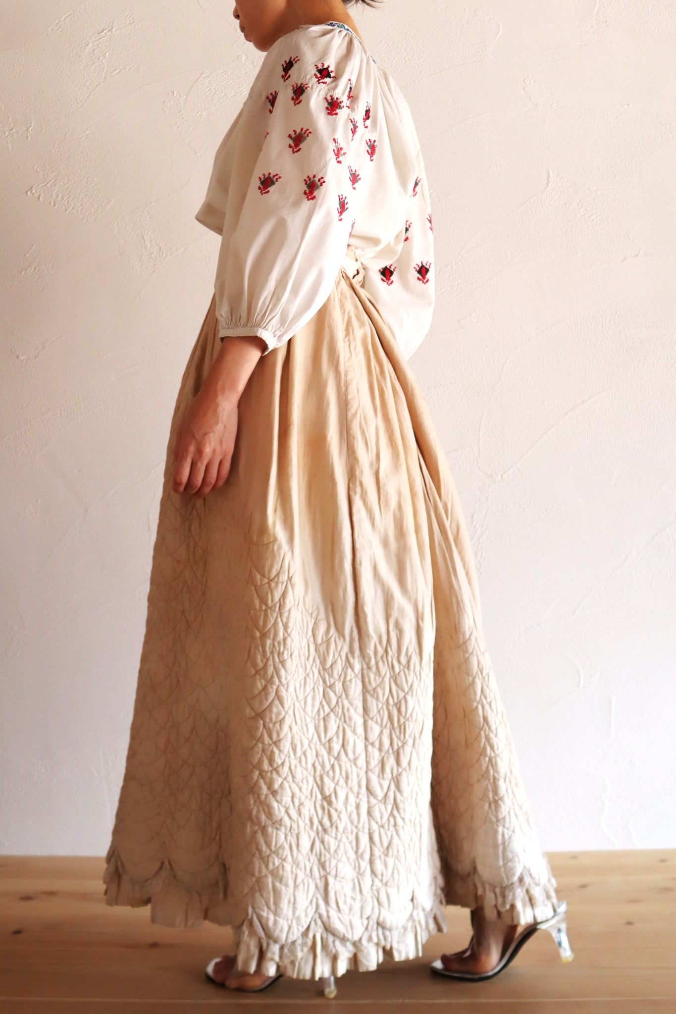 1870s–1880s Victorian Quilted Cotton Petticoat