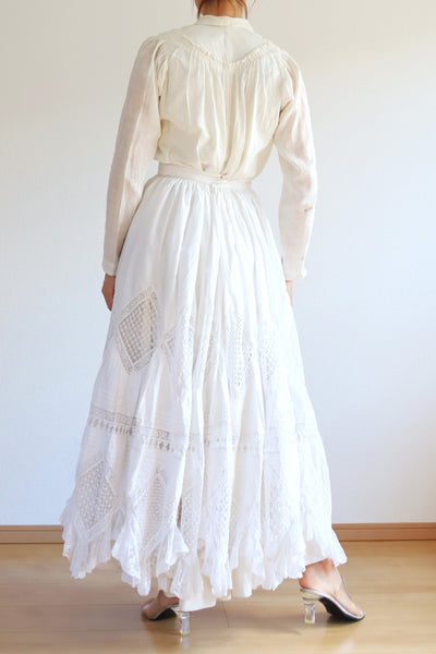 1900s Hand Made Lace Lovely Skirt