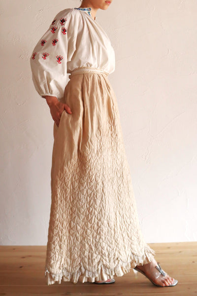 1870s–1880s Victorian Quilted Cotton Petticoat