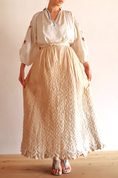 1870s–1880s Victorian Quilted Cotton Petticoat