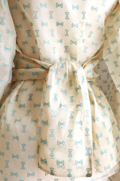 70s Balloon Sleeve Sheer Blouse