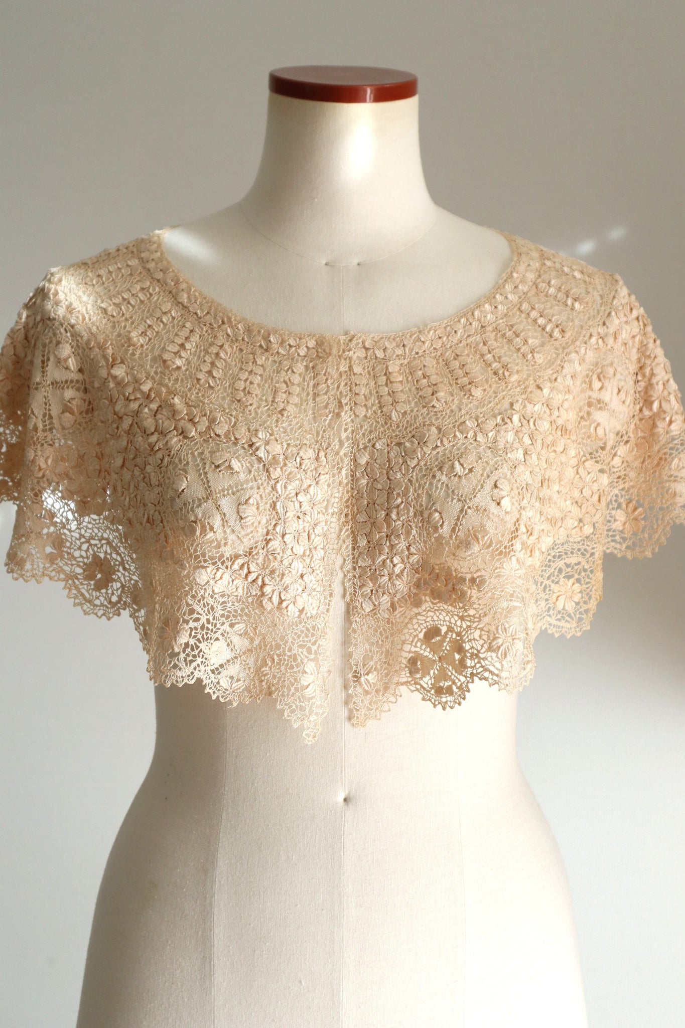 19th Century Silk Maltese Lace Collar