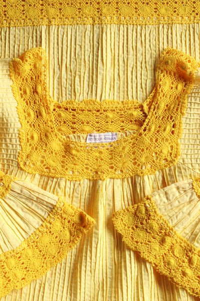 70s Yellow Mexican Dress