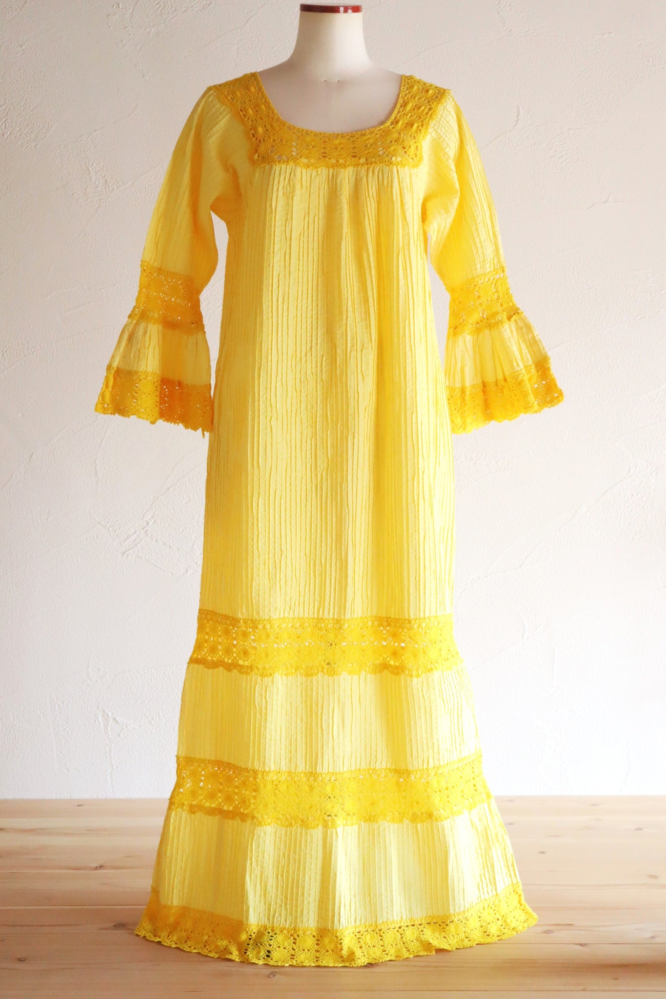 70s Yellow Mexican Dress