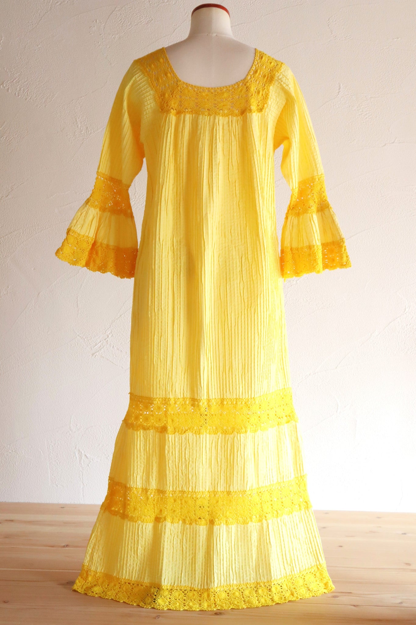 70s Yellow Mexican Dress