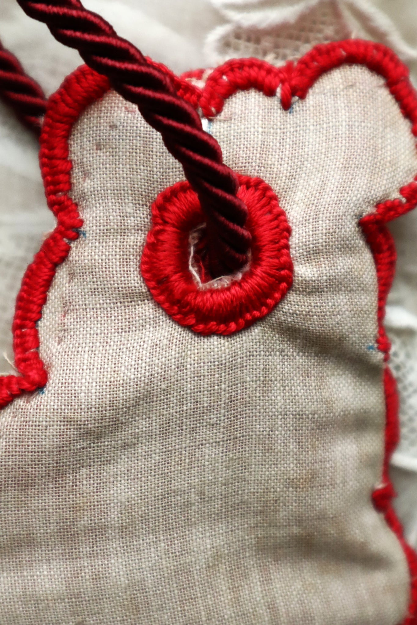 Handcrafted Bag with Antique French Embroidered Lily