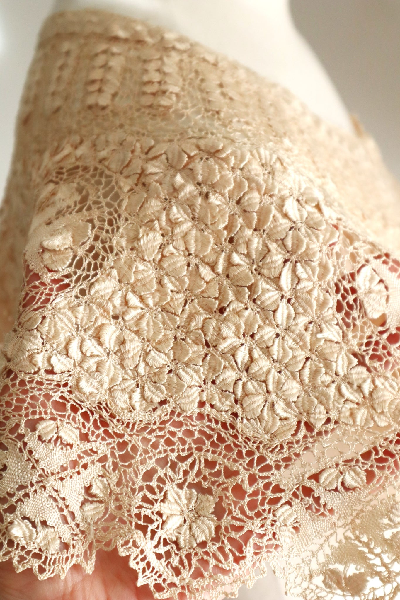 19th Century Silk Maltese Lace Collar