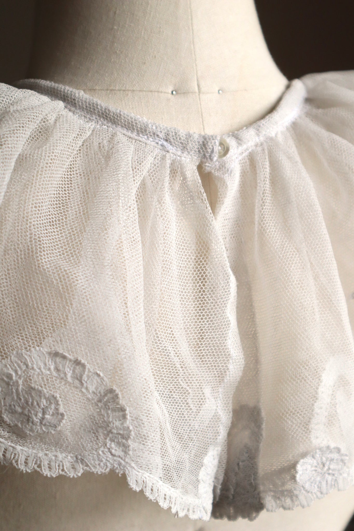 Handmade Antique Tulle Lace Collar